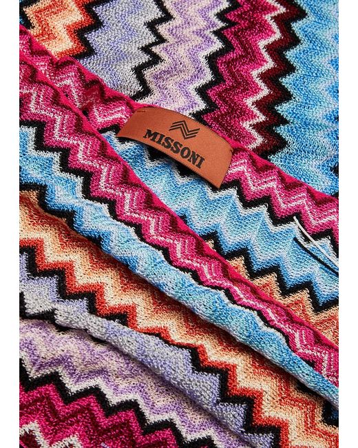 Missoni Red Zigzag-intarsia Fine-knit Scarf