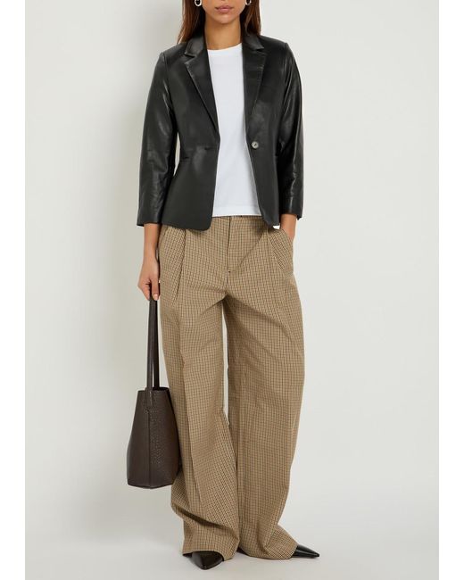 Vince Black Shrunken Leather Blazer