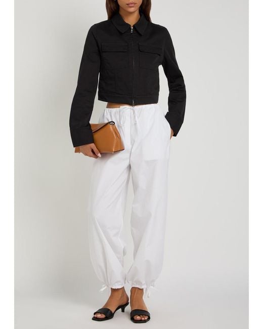 Vince Black Stretch-Cotton Cropped Jacket