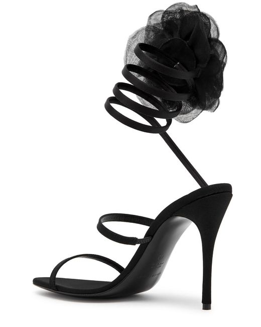 Magda Butrym Black Spiral 105 Floral-appliquéd Sandals