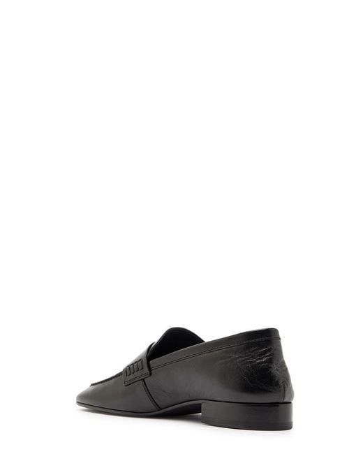 Dries Van Noten Black Square-Toe Leather Loafers