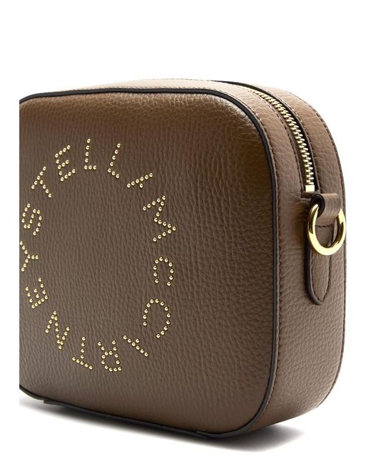 Stella McCartney Brown Stella Logo Small Faux Leather Camera Bag