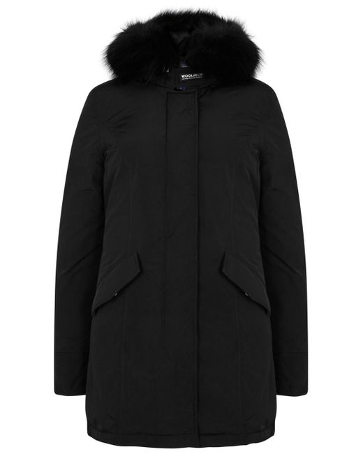 Woolrich Black Luxury Arctic Fur-trimmed Shell Parka - Size Xs