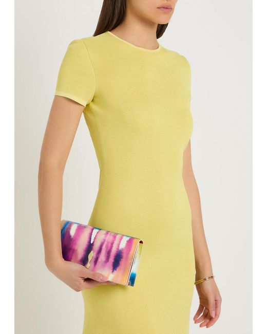 Christian Louboutin Pink Bettina Tie-Dye Patent Leather Clutch