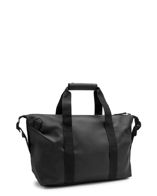 Rains Black Hilo Weekend Small Rubberised Holdall for men