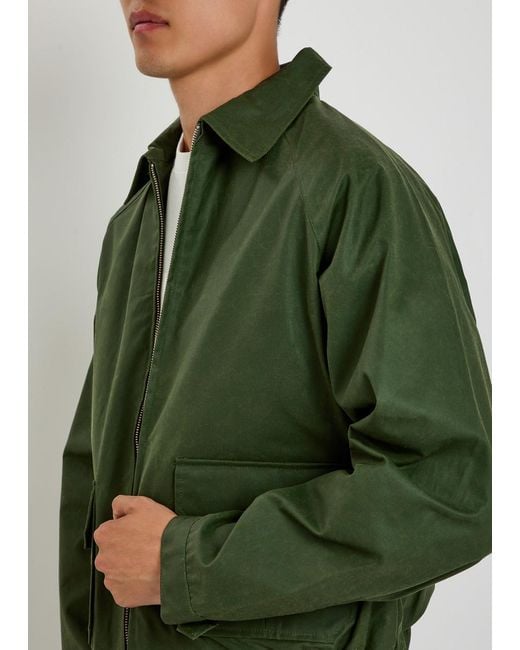 Bode Green Waxed Cotton Jacket for men