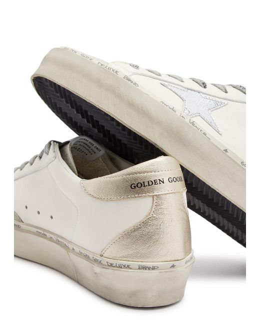 Golden Goose Deluxe Brand White Hi Star Distressed Leather Sneakers