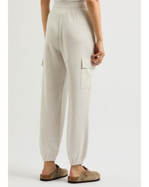 Varley White The Cargo Pant Stretch-Jersey Sweatpants