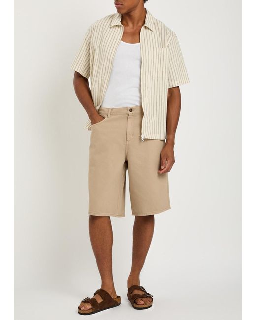 Wax London Natural Luca Cotton-Twill Shorts for men
