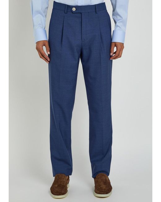 Brunello Cucinelli Blue Wool Suit for men