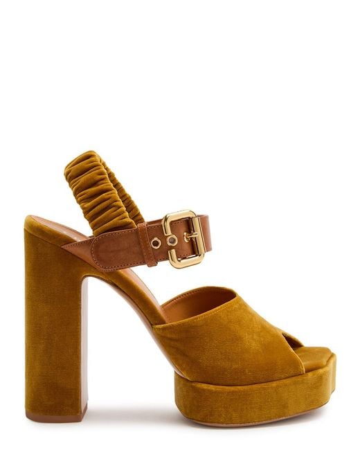 Chloé Brown Aria Suede Platform Sandals