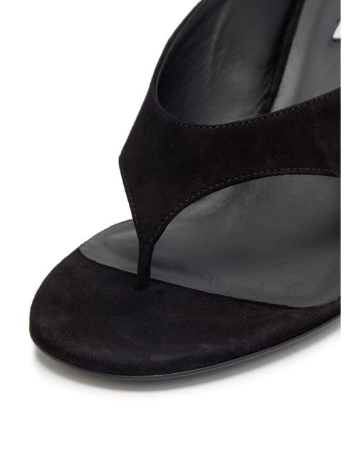 Alaïa Black 75 Suede Wedge Mules