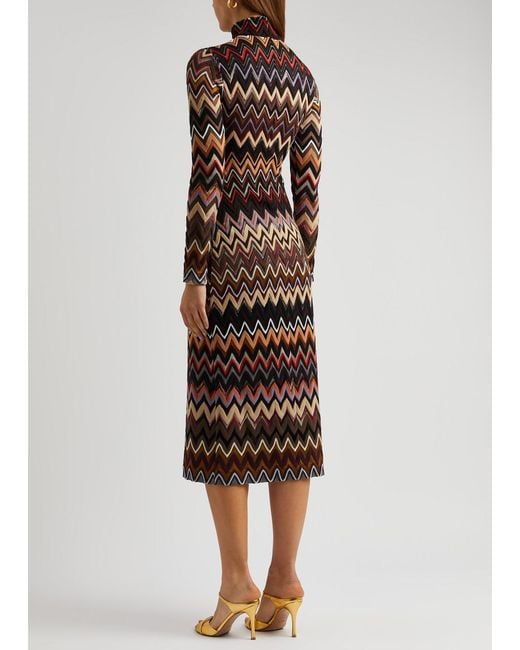 Missoni Multicolor Zigzag-intarsia Wool-blend Midi Dress