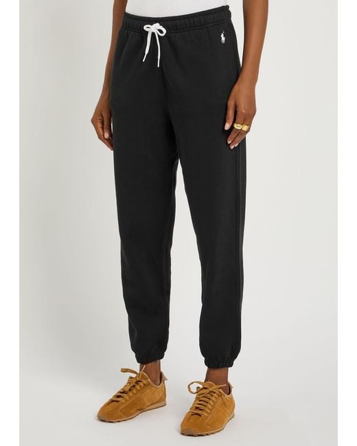 Polo Ralph Lauren Black Logo-Embroidered Cotton-Blend Sweatpants