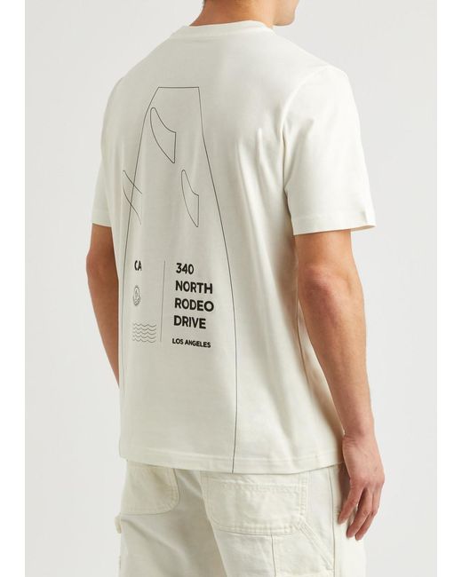 Moncler White Surf Logo-Print Cotton T-Shirt for men
