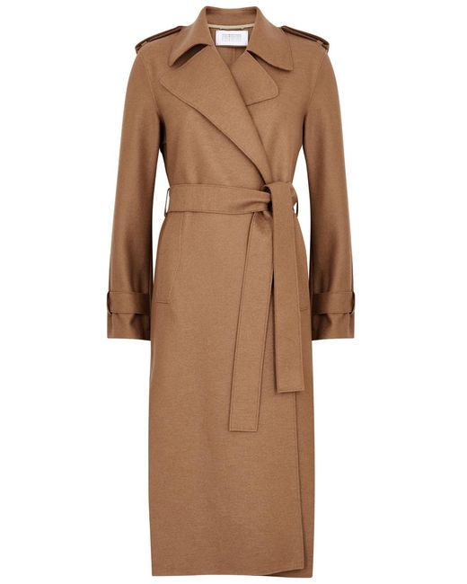 Harris Wharf London Brown Belted Wool Trench Coat