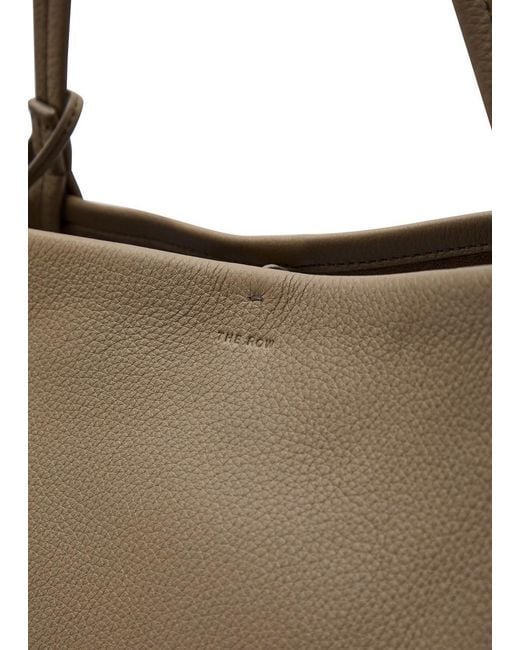 The Row Brown Park Three Grained Leather Tote