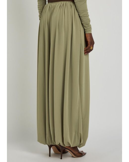 Ronny Kobo Green Renier Gathered Tissue Jersey Balloon Trousers