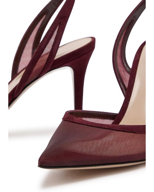 Gianvito Rossi Pink Dorotea 85 Mesh And Suede Sandals