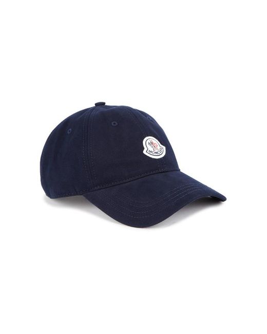 Moncler Blue Navy Cotton Twill Cap for men