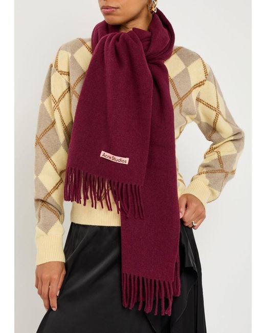 Acne Red Canada Wool Scarf