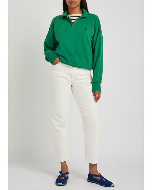 Polo Ralph Lauren White Curved Tapered-Leg Jeans