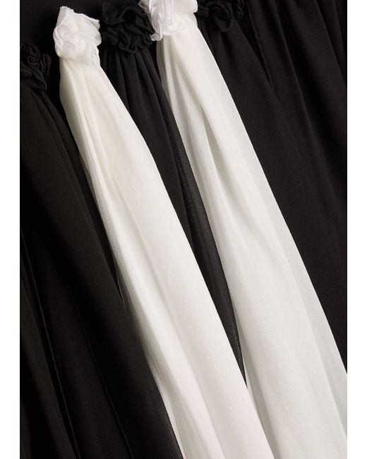 Nensi Dojaka Black Colour-Blocked Stretch-Crepe Maxi Dress
