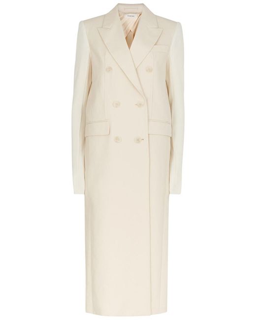 Sportmax Natural Doerma Double-Breasted Cotton Coat