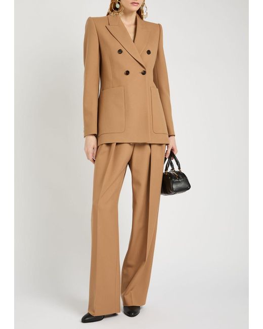 Chloé Natural Double-Breasted Wool Blazer