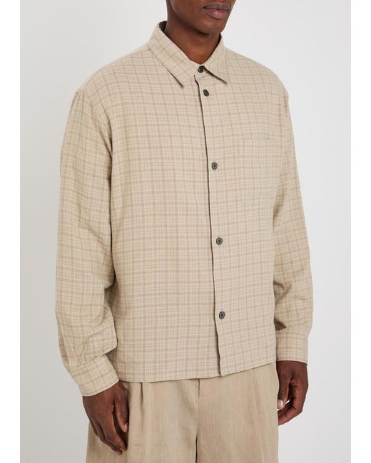 FRAME Natural Plaid Woven Shirt for men