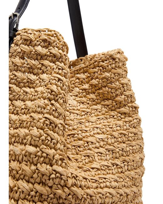 Totême Natural Leather And Raffia Tote Bag