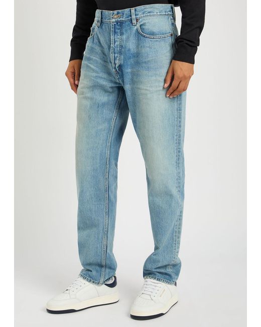 Saint Laurent Blue Straight-Leg Jeans for men