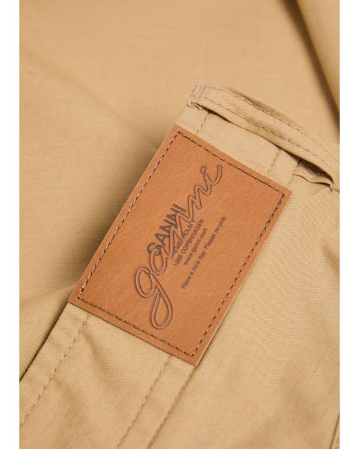 Ganni Natural Suiting Cotton-Blend Maxi Skirt