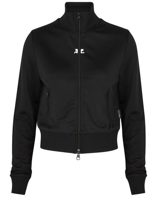 Courreges Black Logo Jersey Track Jacket