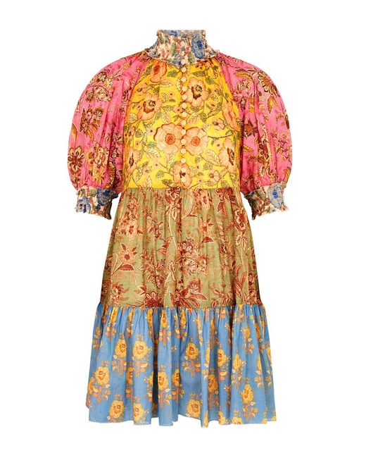 Zimmermann Multicolor Junie Floral-print Cotton Mini Dress