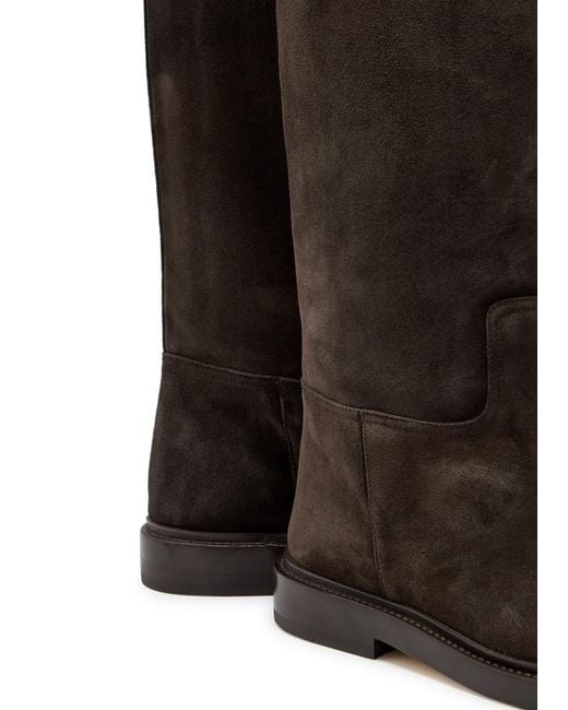 LEGRES Brown Suede Knee-High Boots