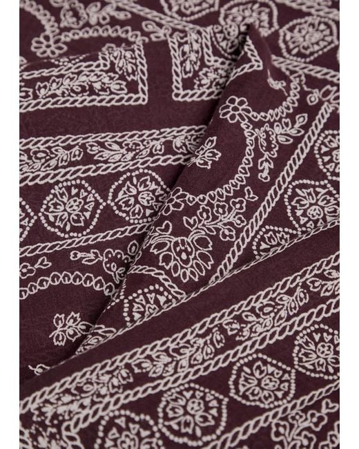 Veronica Beard Red Sylvester Printed Cotton-Blend Trousers