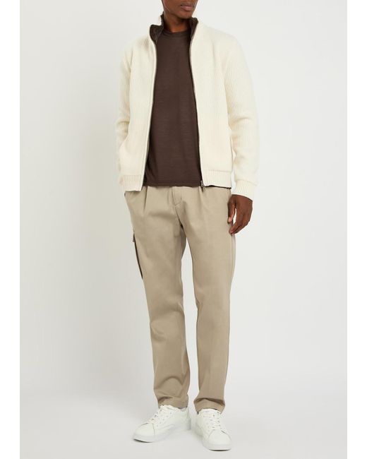 Herno Natural Tapered-Leg Twill Trousers for men