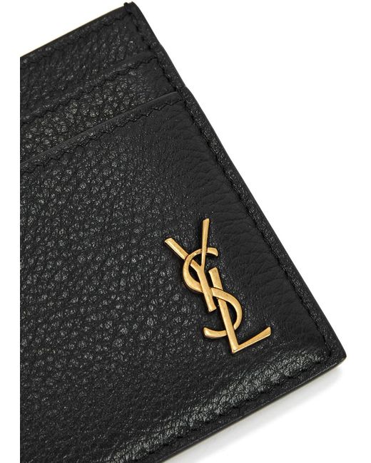 Saint Laurent Black Logo Leather Card Holder