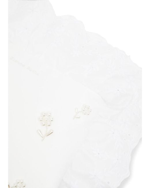 Simone Rocha White Pillowcase Embroidered Padded Clutch