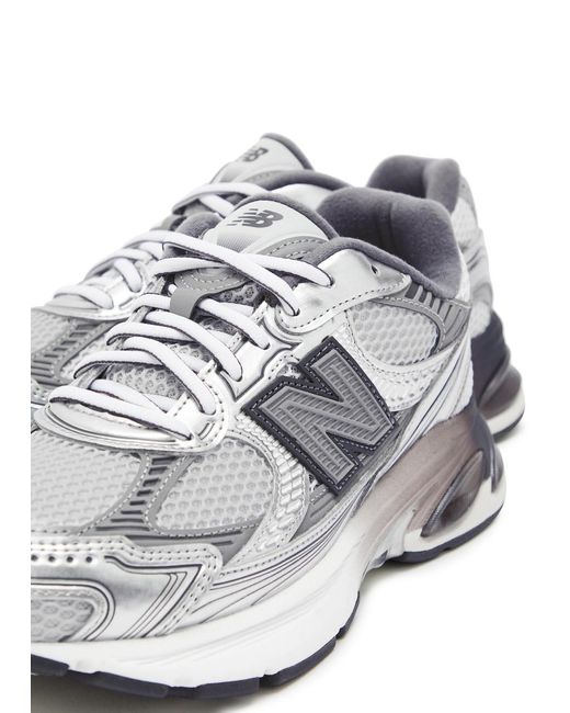 New Balance White 2010 Metallic Mesh Sneakers