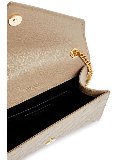 Saint Laurent Brown Envelope Small Quilted Leather Shoulder Bag
