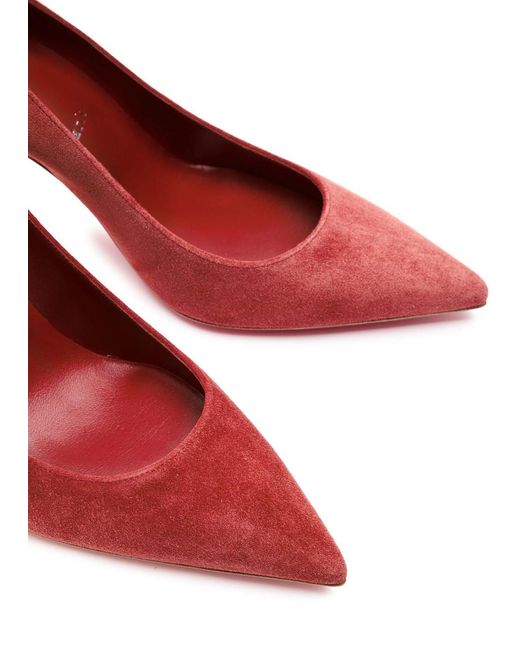 Christian Louboutin Red Kate 85 Suede Pumps