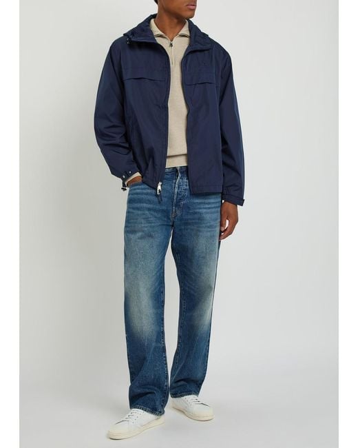 Polo Ralph Lauren Blue Logo-Embroidered Hooded Shell Jacket for men