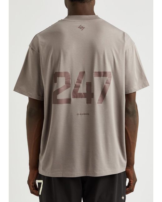 Represent Gray 247 Logo-Print Stretch-Jersey T-Shirt for men