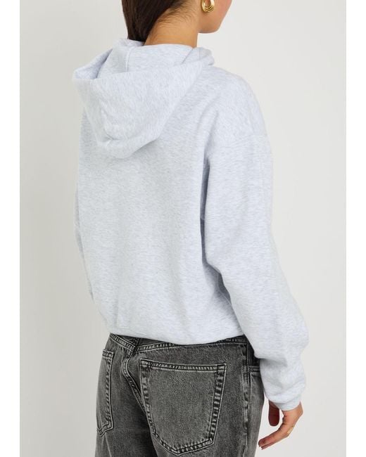 Skims White Cotton-Blend Hooded Sweatshirt