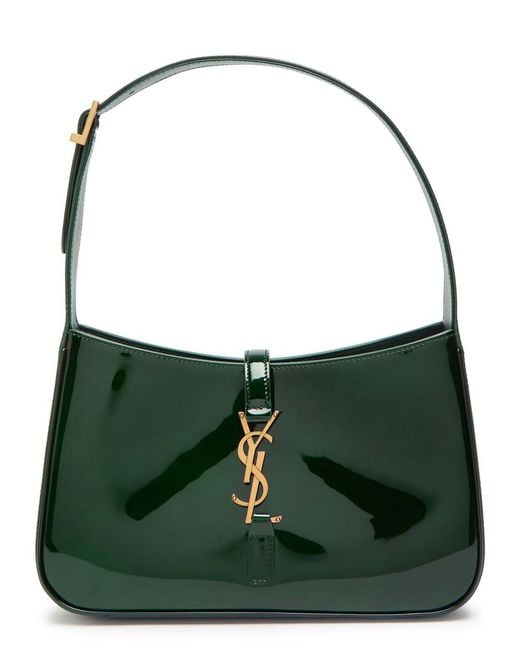 Saint Laurent Green Le 5 À 7 Patent Leather Shoulder Bag