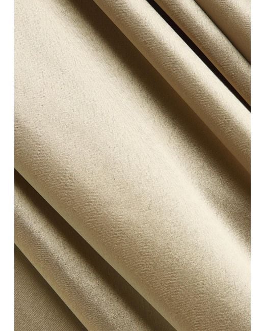 Galvan Natural Sienna Scarf-Neck Satin Gown