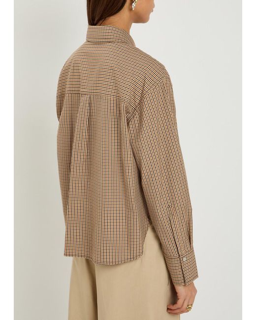 Vince Natural Checked Cotton-Blend Shirt