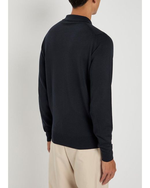 John Smedley Black Alston Wool Overshirt Jacket for men